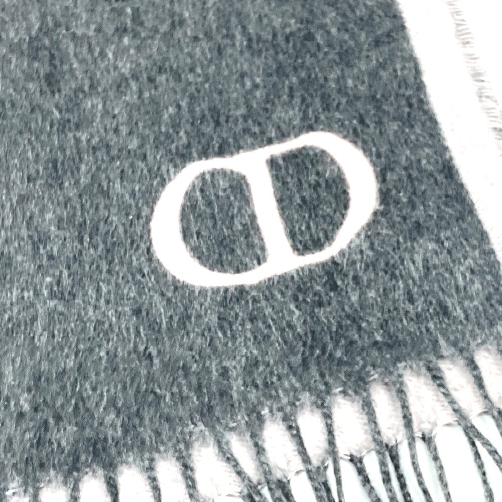Dior Scarf 93E0015DH001 silk gray CD logo Women Used Authentic