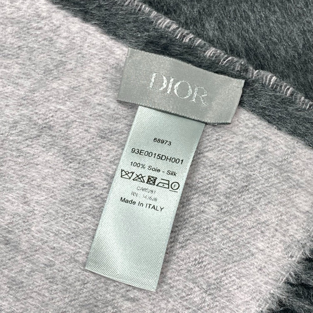 Dior Scarf 93E0015DH001 silk gray CD logo Women Used Authentic