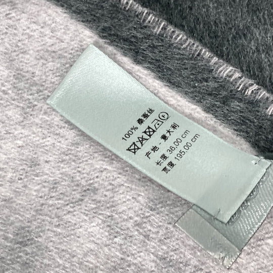 Dior Scarf 93E0015DH001 silk gray CD logo Women Used Authentic