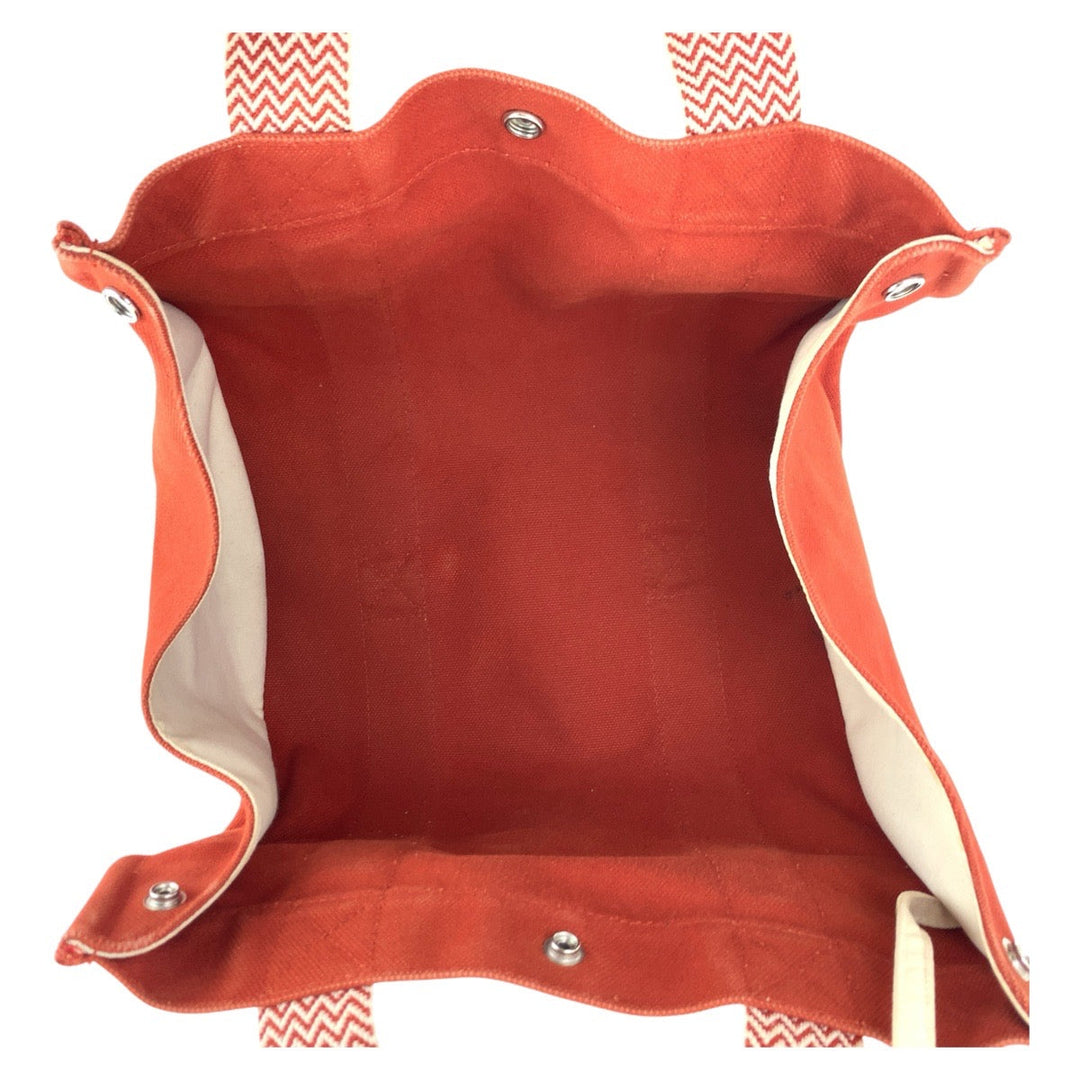 HERMES Tote Bag canvas Orange Cannes PM