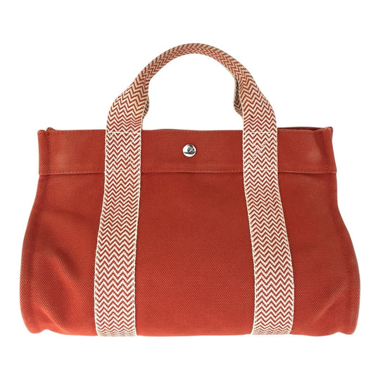 HERMES Tote Bag canvas Orange Cannes PM