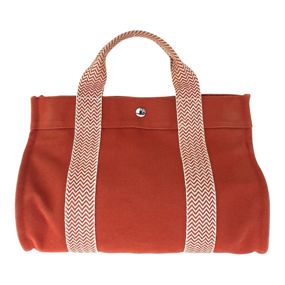 HERMES Tote Bag canvas Orange Cannes PM