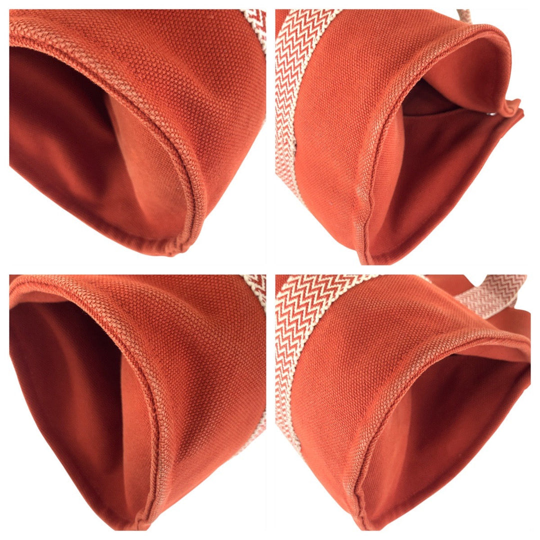HERMES Tote Bag canvas Orange Cannes PM