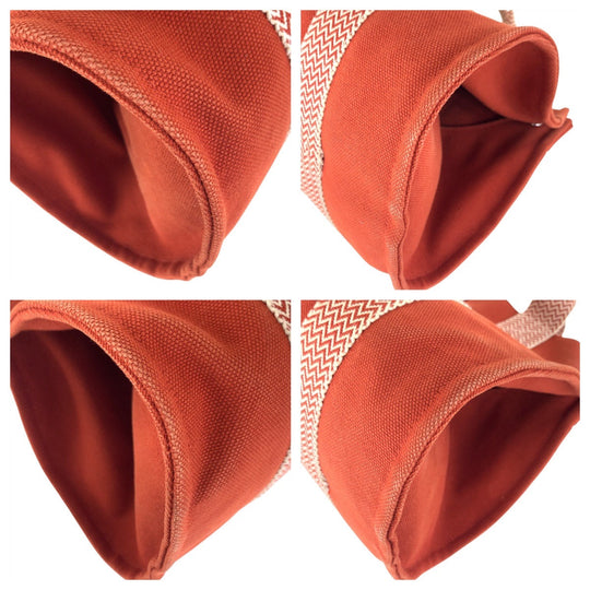 HERMES Tote Bag canvas Orange Cannes PM