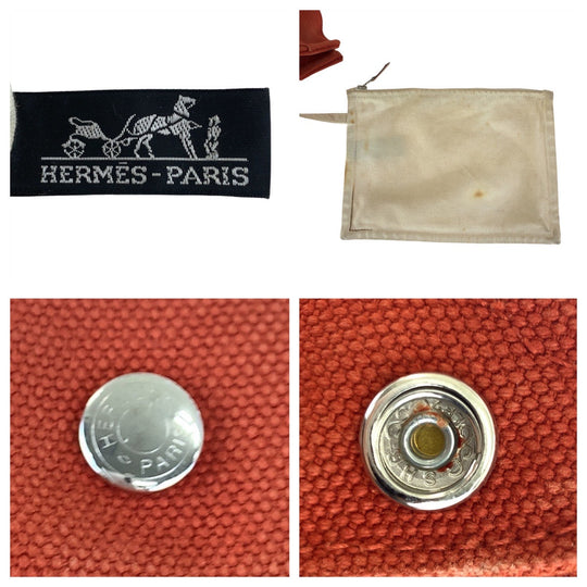 HERMES Tote Bag canvas Orange Cannes PM