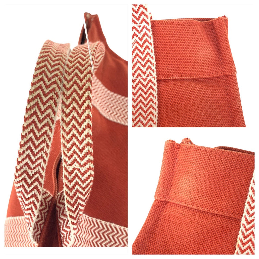 HERMES Tote Bag canvas Orange Cannes PM