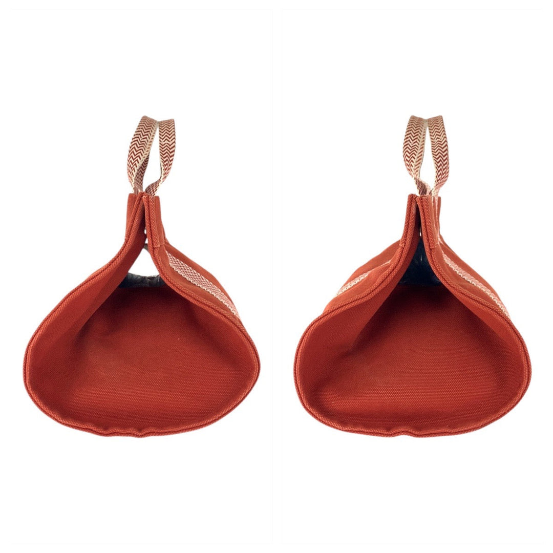HERMES Tote Bag canvas Orange Cannes PM