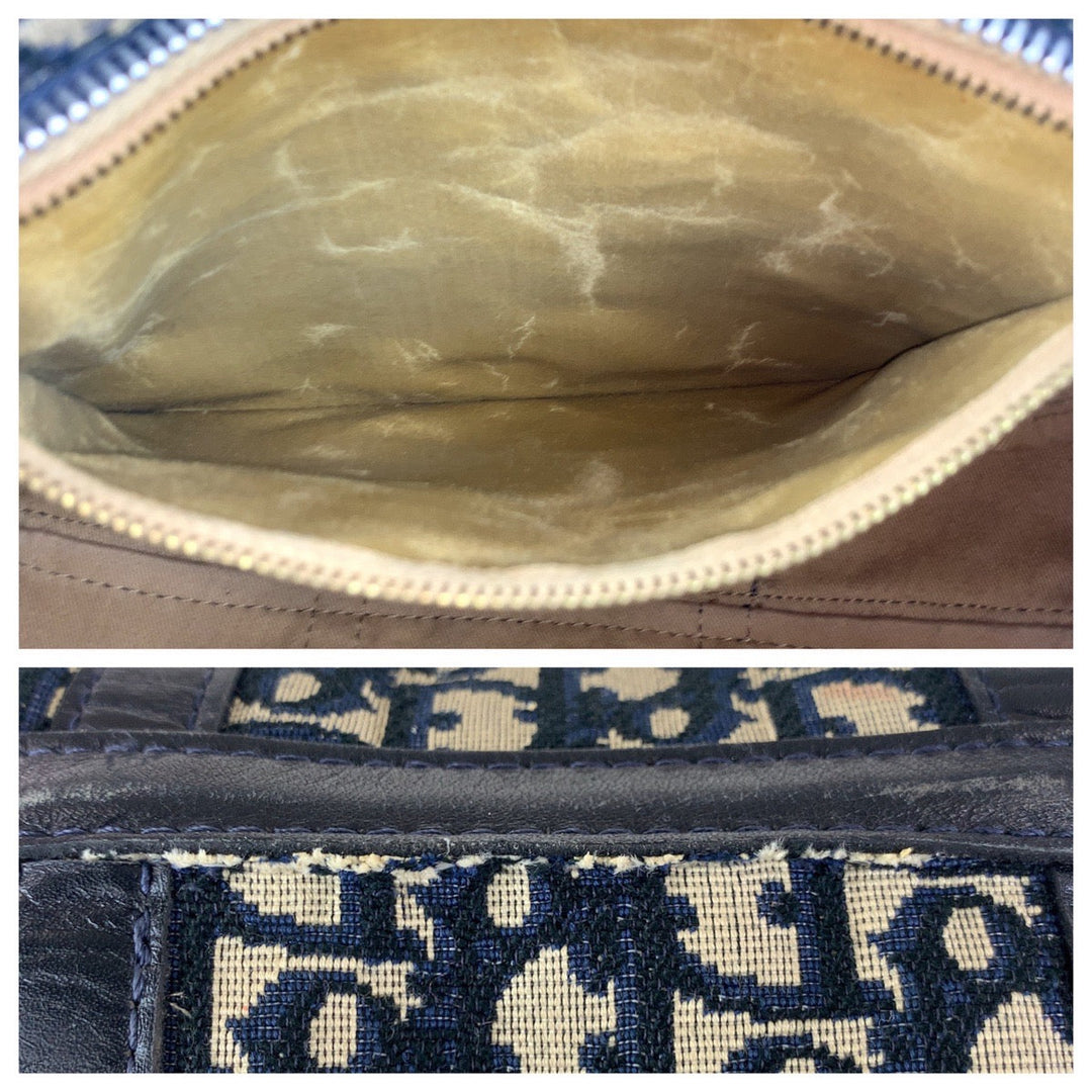 Christian Dior Handbag canvas Navy Trotter