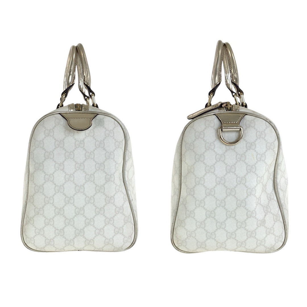 GUCCI Handbag 193603 GG Supreme canvas, leather White gold Handbags Mini Boston Duffel bag Women(Unisex) Used Authentic