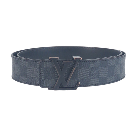 LOUIS VUITTON belt M9808 PVC, Leather Black black Damier Graphite Sunture LV Initial mens 44 Used Authentic