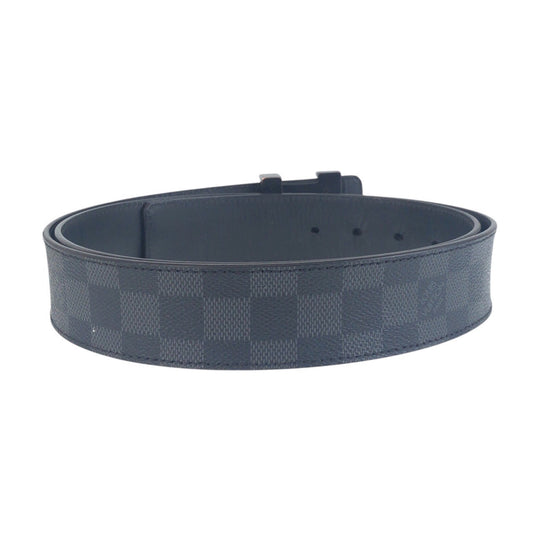 LOUIS VUITTON belt M9808 PVC, Leather Black black Damier Graphite Sunture LV Initial mens 44 Used Authentic