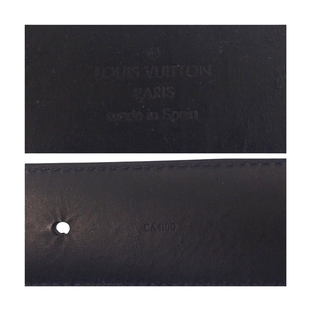 LOUIS VUITTON belt M9808 PVC, Leather Black black Damier Graphite Sunture LV Initial mens 44 Used Authentic