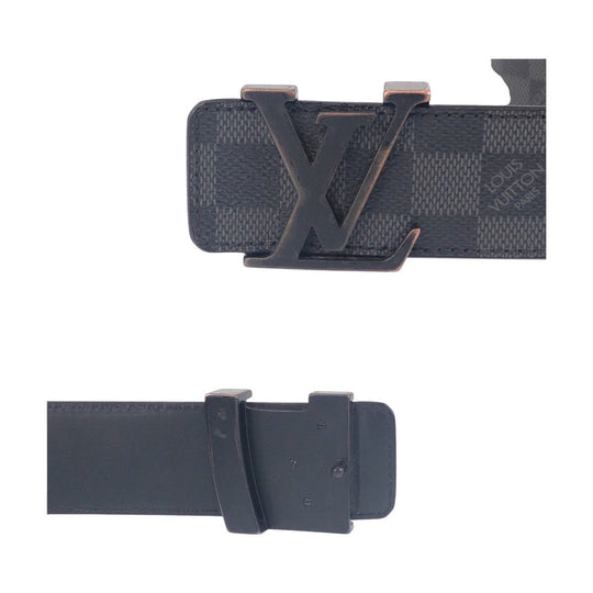 LOUIS VUITTON belt M9808 PVC, Leather Black black Damier Graphite Sunture LV Initial mens 44 Used Authentic