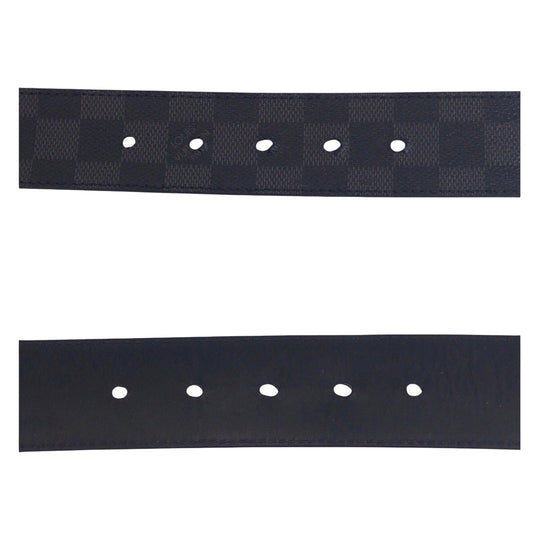 LOUIS VUITTON belt M9808 PVC, Leather Black black Damier Graphite Sunture LV Initial mens 44 Used Authentic