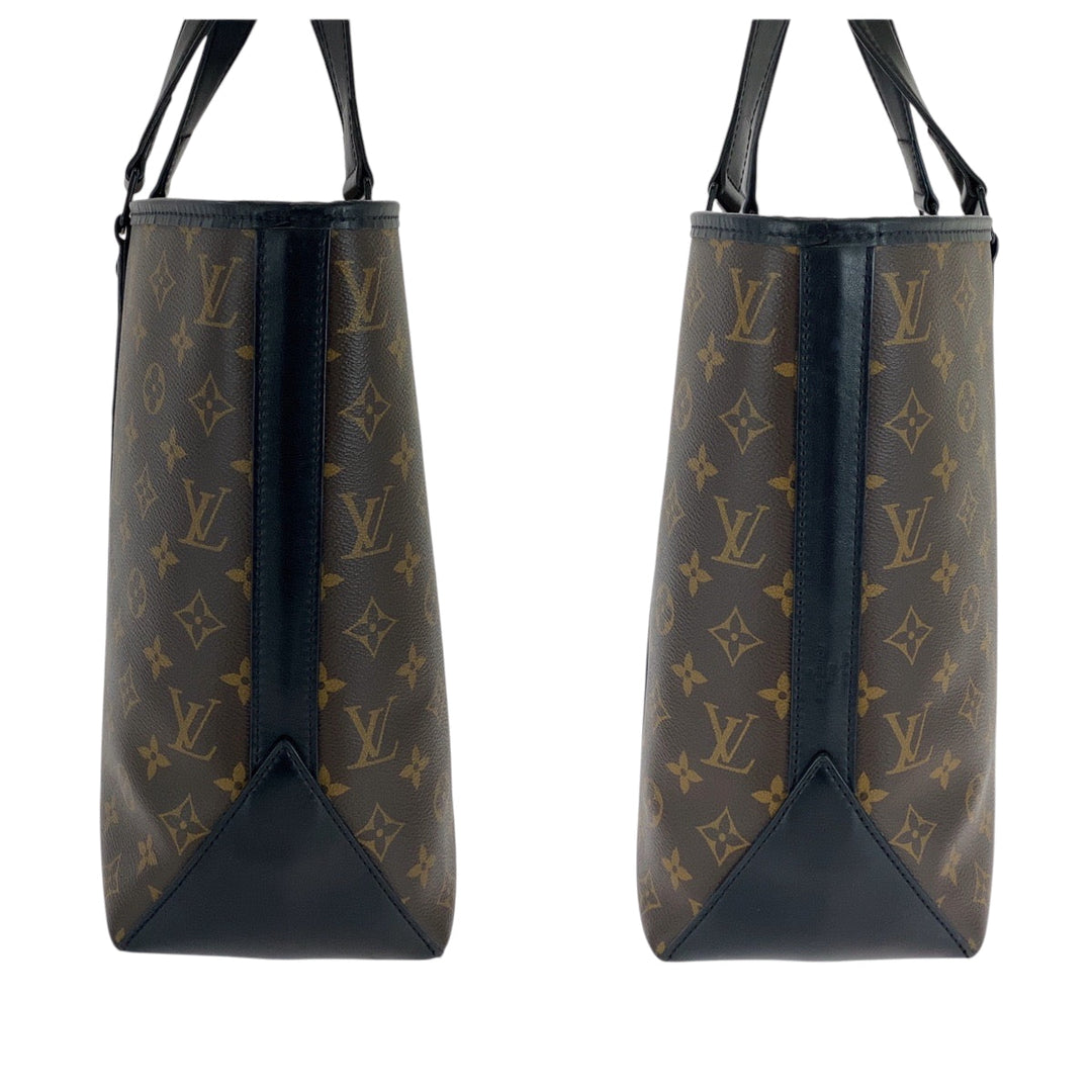 LOUIS VUITTON Tote Bag M45734 PVC Brown Black Black Metal Tote Bag Business bag Monogram Macasa Weekend PM mens(Unisex) Used Authentic