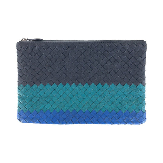 BOTTEGAVENETA Clutch bag leather black INTRECCIATO