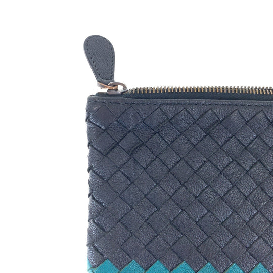 BOTTEGAVENETA Clutch bag leather black INTRECCIATO