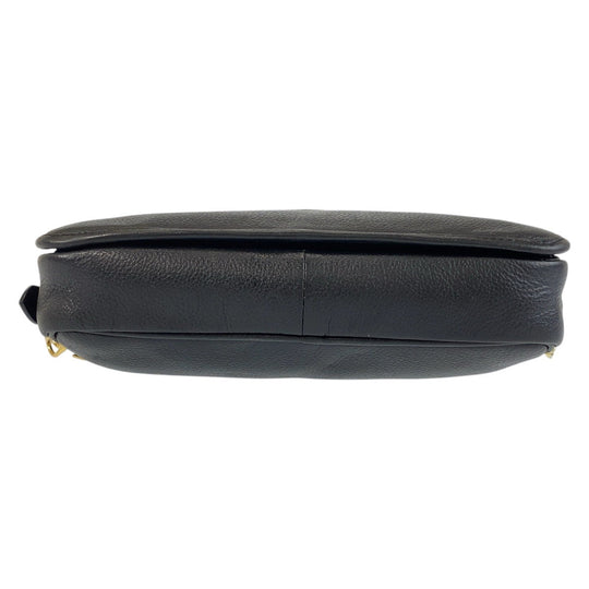 Yves Saint Laurent Shoulder Bag leather Black GoldMetal Shoulder Bag pochette YSL Women(Unisex) Used Authentic