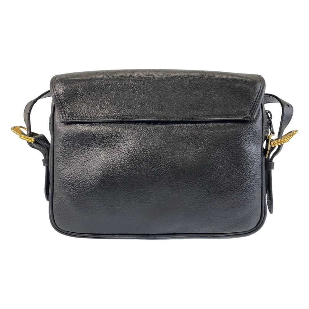 Yves Saint Laurent Shoulder Bag leather Black GoldMetal Shoulder Bag pochette YSL Women(Unisex) Used Authentic