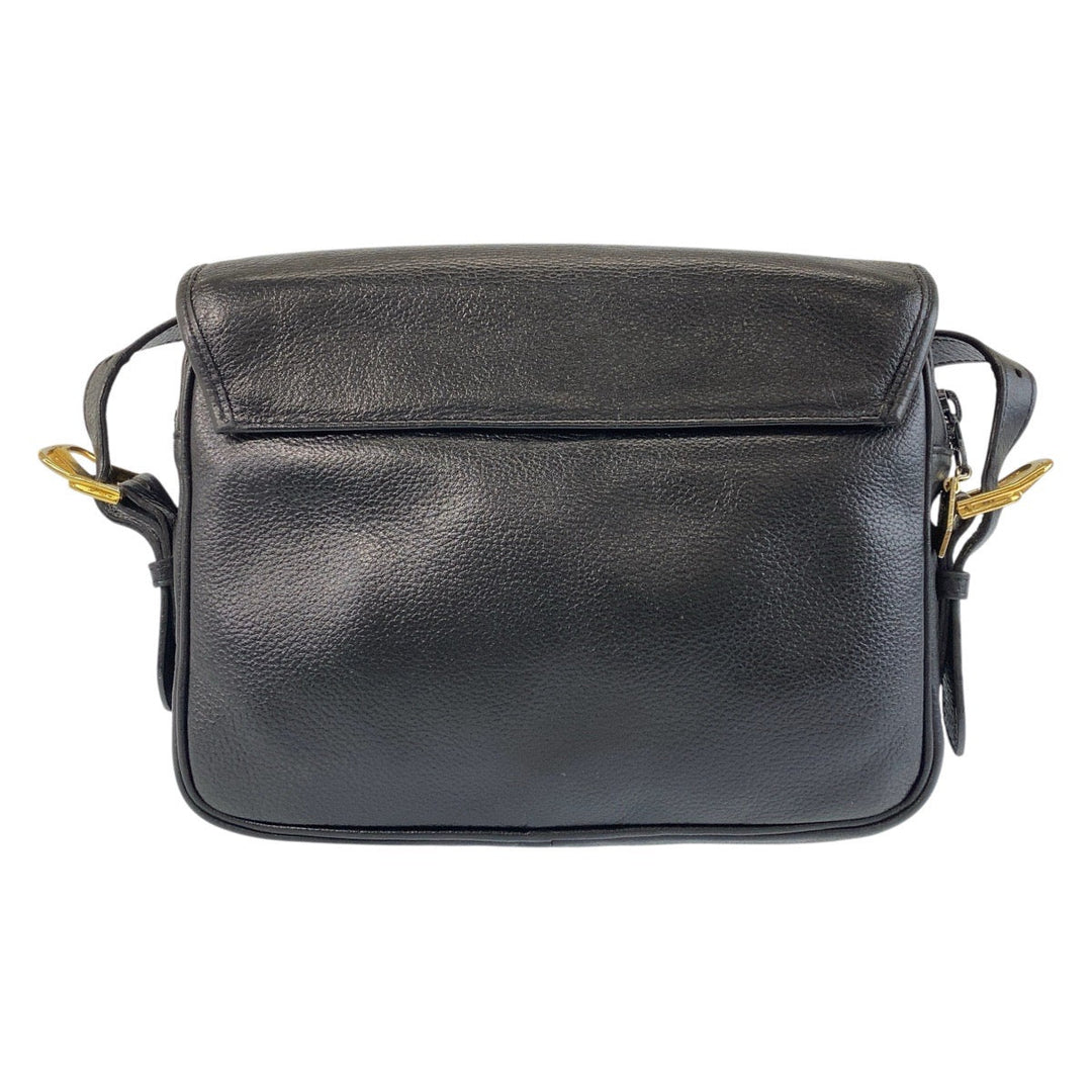 Yves Saint Laurent Shoulder Bag leather Black GoldMetal Shoulder Bag pochette YSL Women(Unisex) Used Authentic