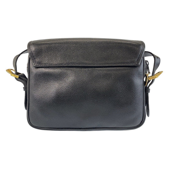 Yves Saint Laurent Shoulder Bag leather Black GoldMetal Shoulder Bag pochette YSL Women(Unisex) Used Authentic