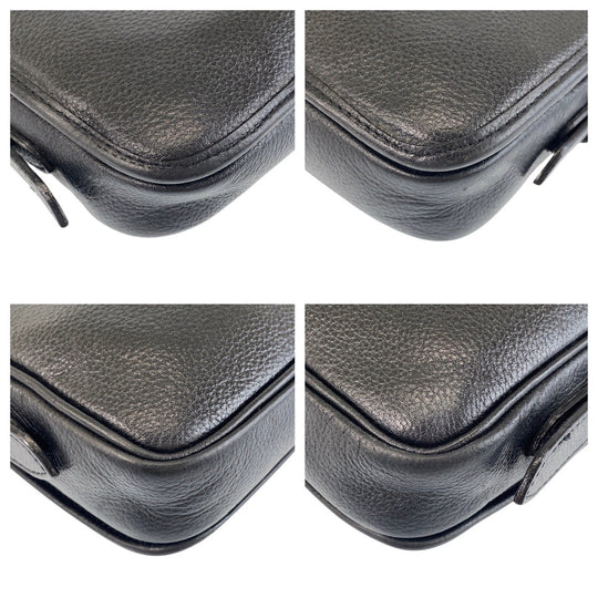 Yves Saint Laurent Shoulder Bag leather Black GoldMetal Shoulder Bag pochette YSL Women(Unisex) Used Authentic