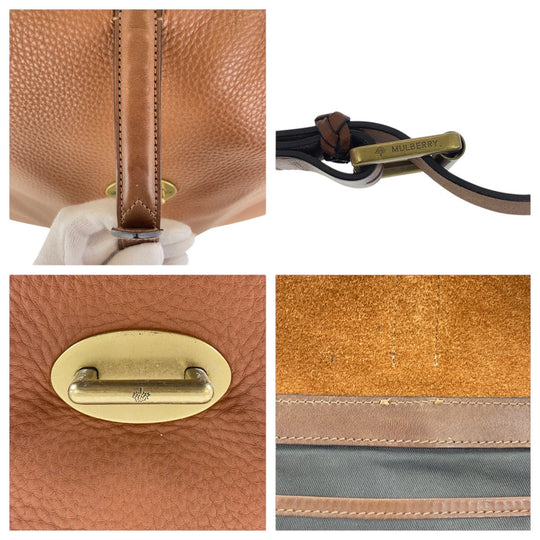 MULBERRY Shoulder Bag leather Brown Gold Metal Crossbody Shoulder Bag Women(Unisex) Used Authentic