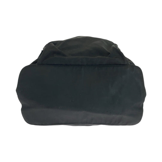 PRADA Backpack Nylon Black SilverMetal Backpack Backpack Test Triangle With logo Women Used Authentic