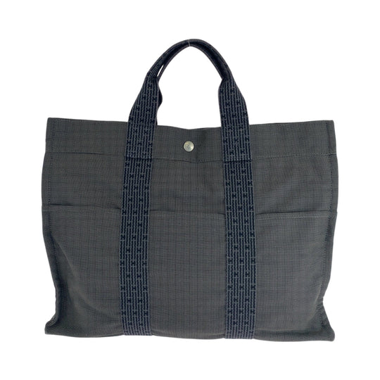 HERMES Tote Bag canvas gray Her LineMM