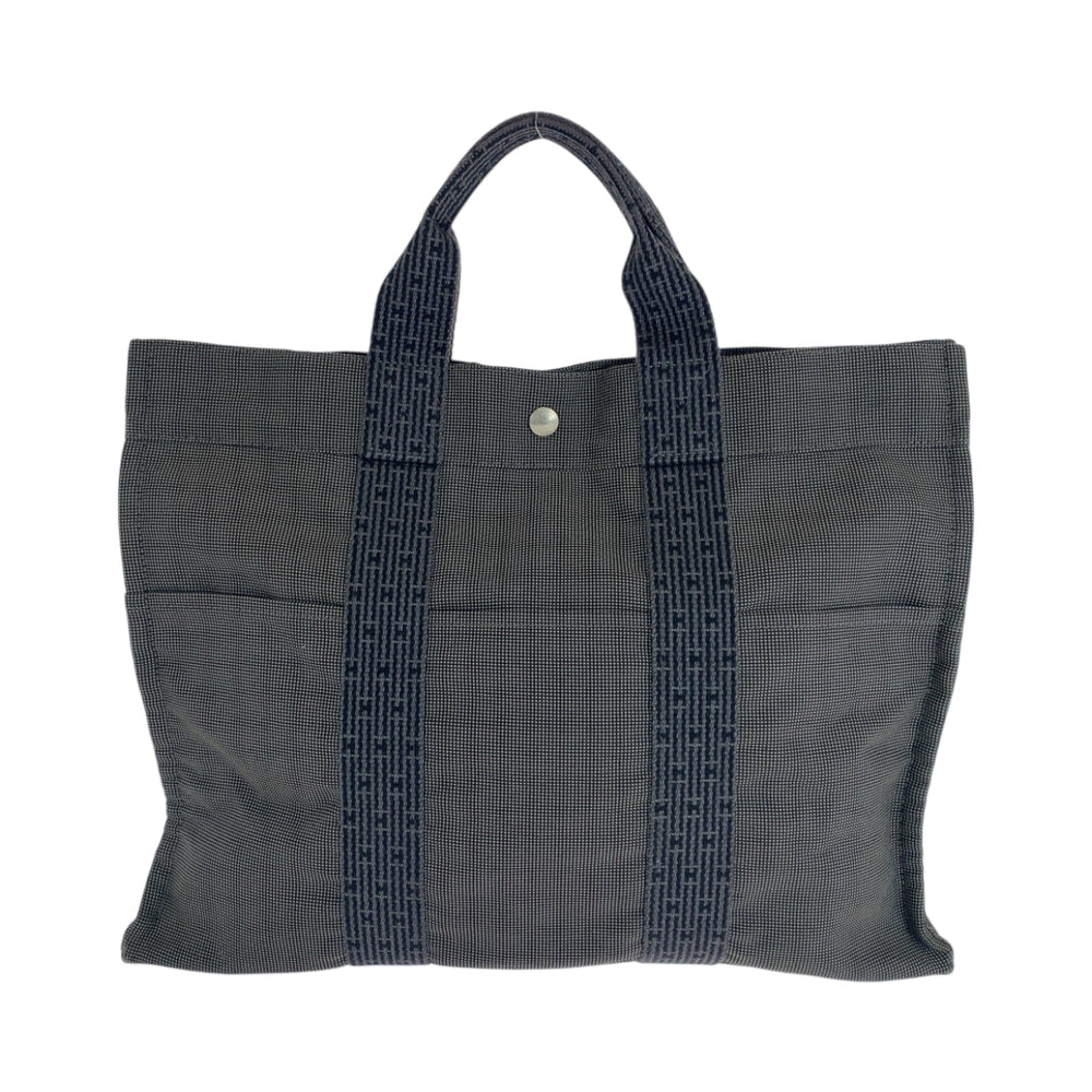 HERMES Tote Bag canvas gray Her LineMM