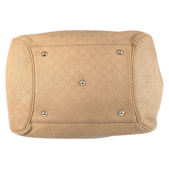 GUCCI Shoulder Bag 282312 Canvas, Leather Beige Gold Metal Shoulder Bag Tote Bag Bamboo Diamante Women Used Authentic