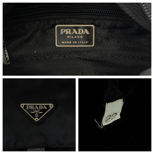 PRADA Shoulder Bag BT8994 Nylon Black SilverMetal Shoulder Bag pochette Test Triangle With logo mens(Unisex) Used Authentic