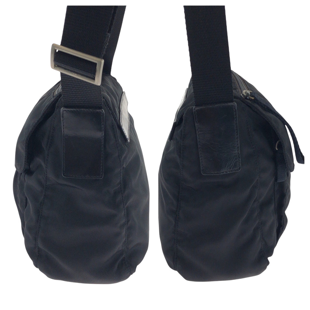 PRADA Shoulder Bag BT8994 Nylon Black SilverMetal Shoulder Bag pochette Test Triangle With logo mens(Unisex) Used Authentic