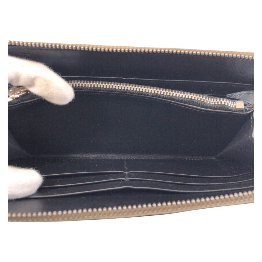 LOEWE Long Wallet Purse leather Brown black Skull