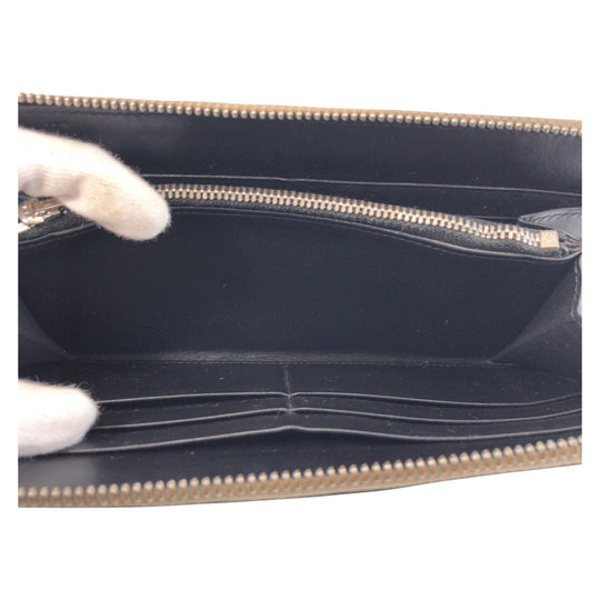 LOEWE Long Wallet Purse leather Brown black Skull