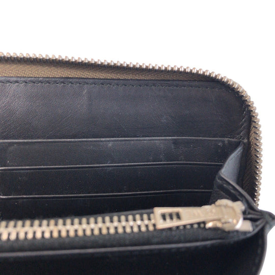 LOEWE Long Wallet Purse leather Brown black Skull