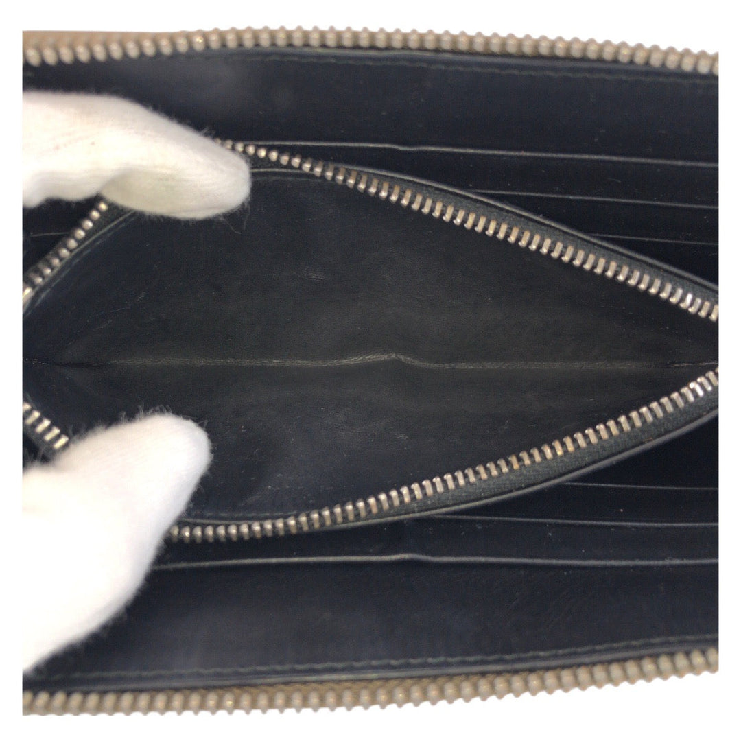 LOEWE Long Wallet Purse leather Brown black Skull