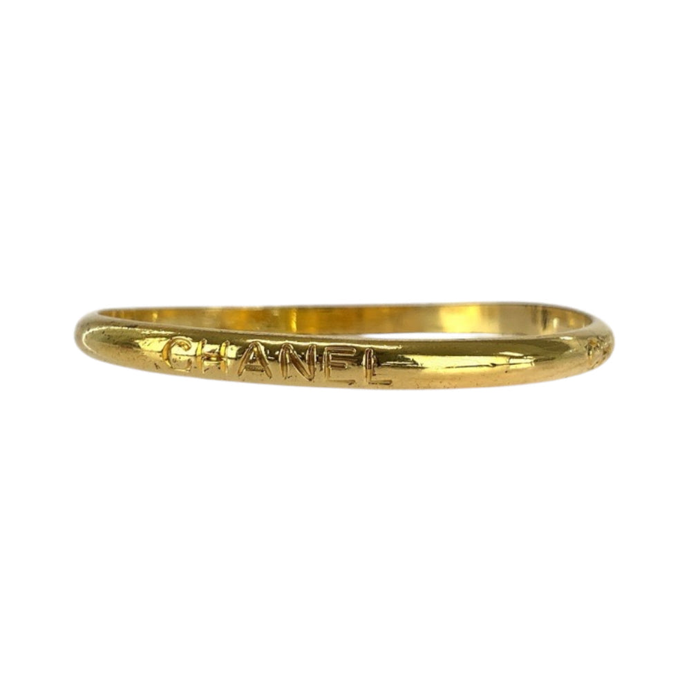 CHANEL Bangle plating gold Bangle bracelet logo Women Used Authentic