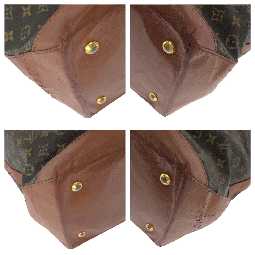 LOUIS VUITTON Tote Bag M42420 PVC Brown Gold Metal Tote Bag handbag Monogram Sack Weekend GM Women(Unisex) Used Authentic