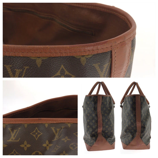 LOUIS VUITTON Tote Bag M42420 PVC Brown Gold Metal Tote Bag handbag Monogram Sack Weekend GM Women(Unisex) Used Authentic