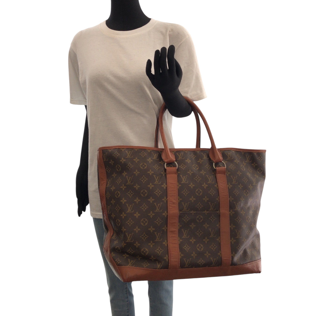 LOUIS VUITTON Tote Bag M42420 PVC Brown Gold Metal Tote Bag handbag Monogram Sack Weekend GM Women(Unisex) Used Authentic