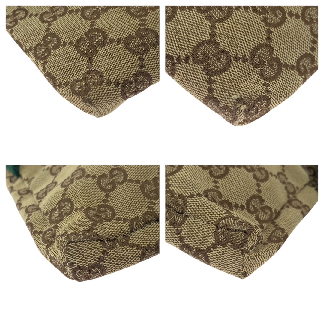 GUCCI Waist bag 28566 GG canvas Brown Red Green SilverMetal Waist Bag Bum Bag Sherry line mens(Unisex) Used Authentic