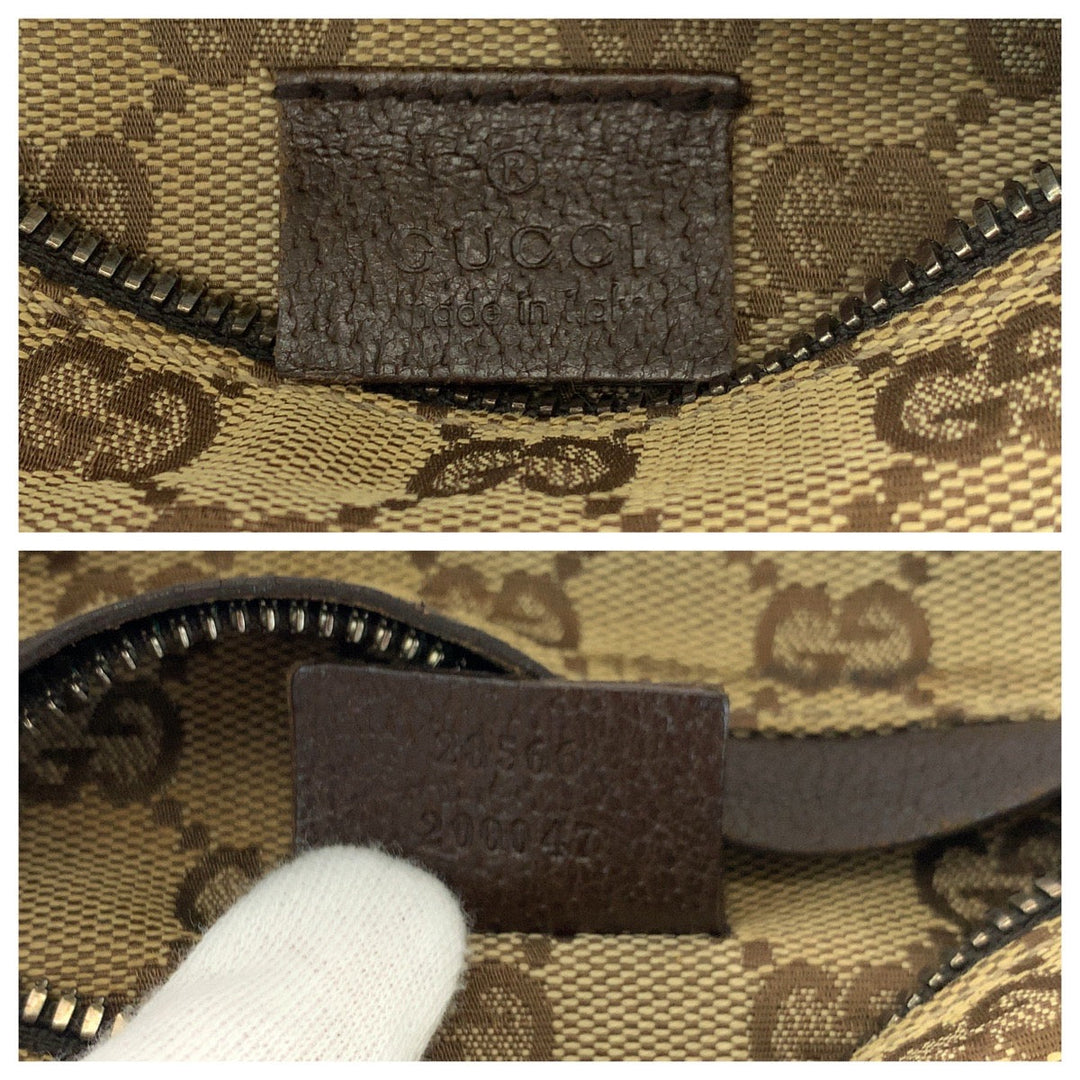 GUCCI Waist bag 28566 GG canvas Brown Red Green SilverMetal Waist Bag Bum Bag Sherry line mens(Unisex) Used Authentic