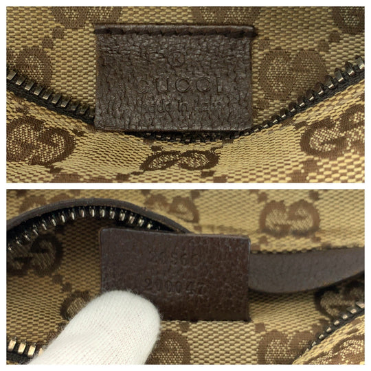 GUCCI Waist bag 28566 GG canvas Brown Red Green SilverMetal Waist Bag Bum Bag Sherry line mens(Unisex) Used Authentic