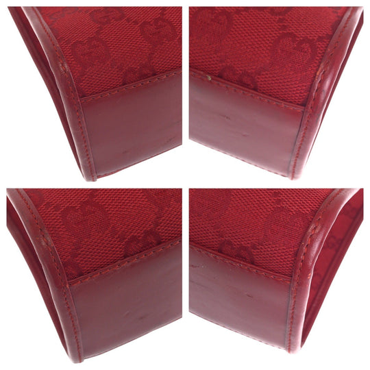 GUCCI Shoulder Bag 002 1073 GG canvas, leather Red Silver Metal Shoulder Bag handbag Jackie Women Used Authentic