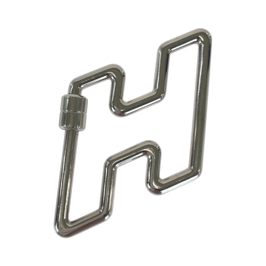 HERMES key ring metal Silver H to speed