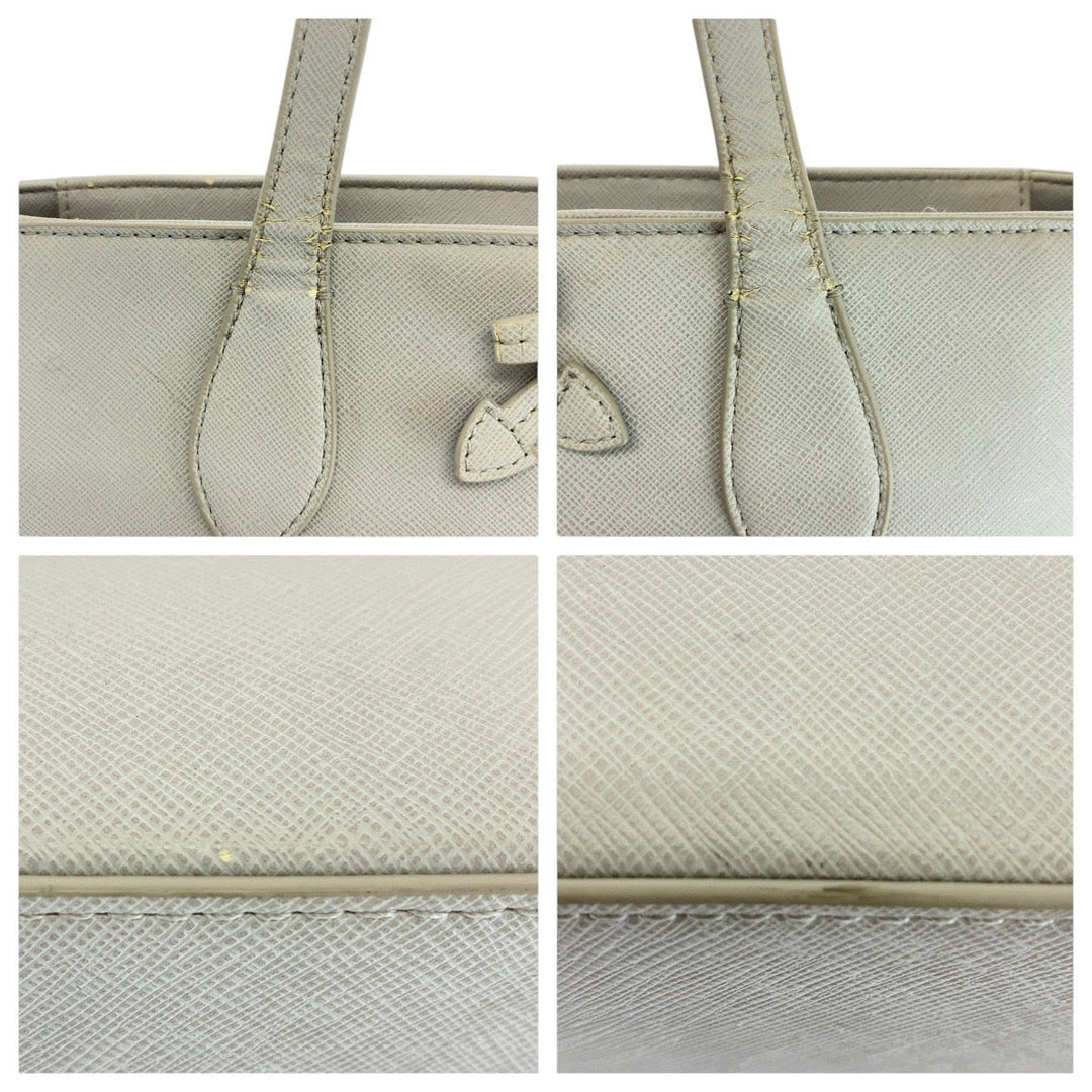 Samantha Vega Tote Bag leather Grey GoldMetal Tote Bag Shoulder Bag Women Used Authentic