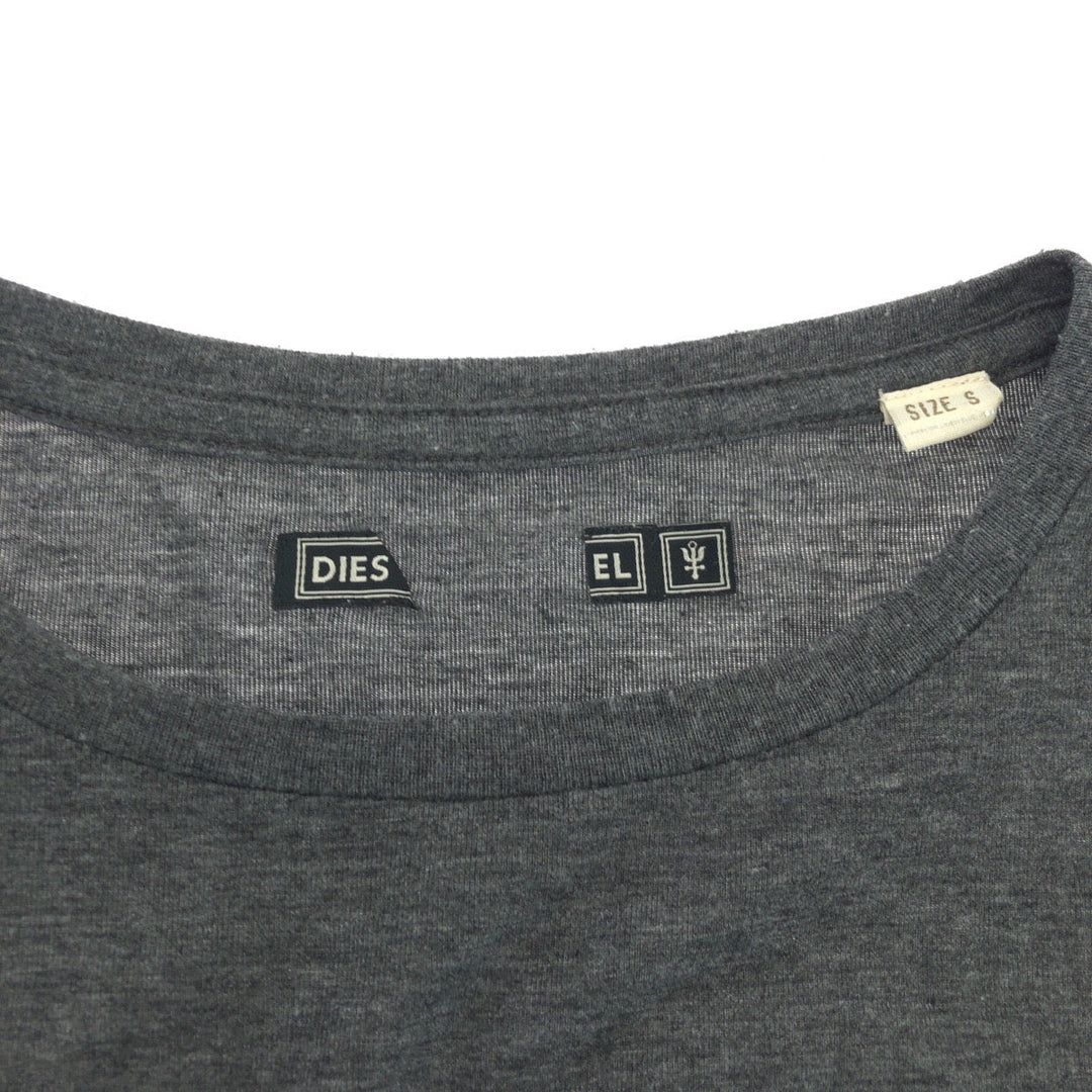 DIESEL Short sleeve T-shirt cotton Gray black Short-sleeved T-shirt cut-and-sew mens S Used Authentic