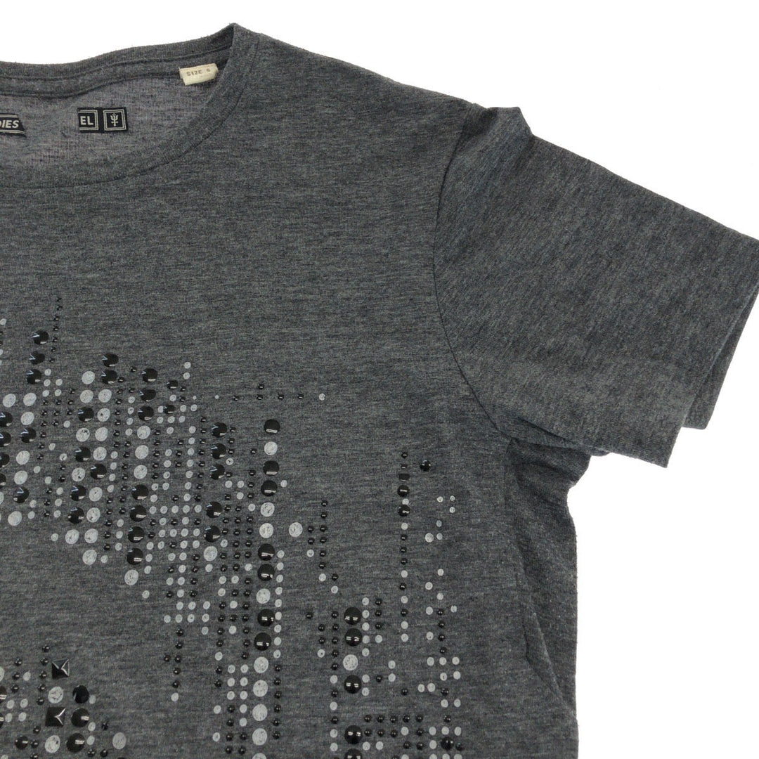 DIESEL Short sleeve T-shirt cotton Gray black Short-sleeved T-shirt cut-and-sew mens S Used Authentic