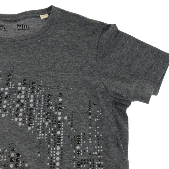 DIESEL Short sleeve T-shirt cotton Gray black Short-sleeved T-shirt cut-and-sew mens S Used Authentic